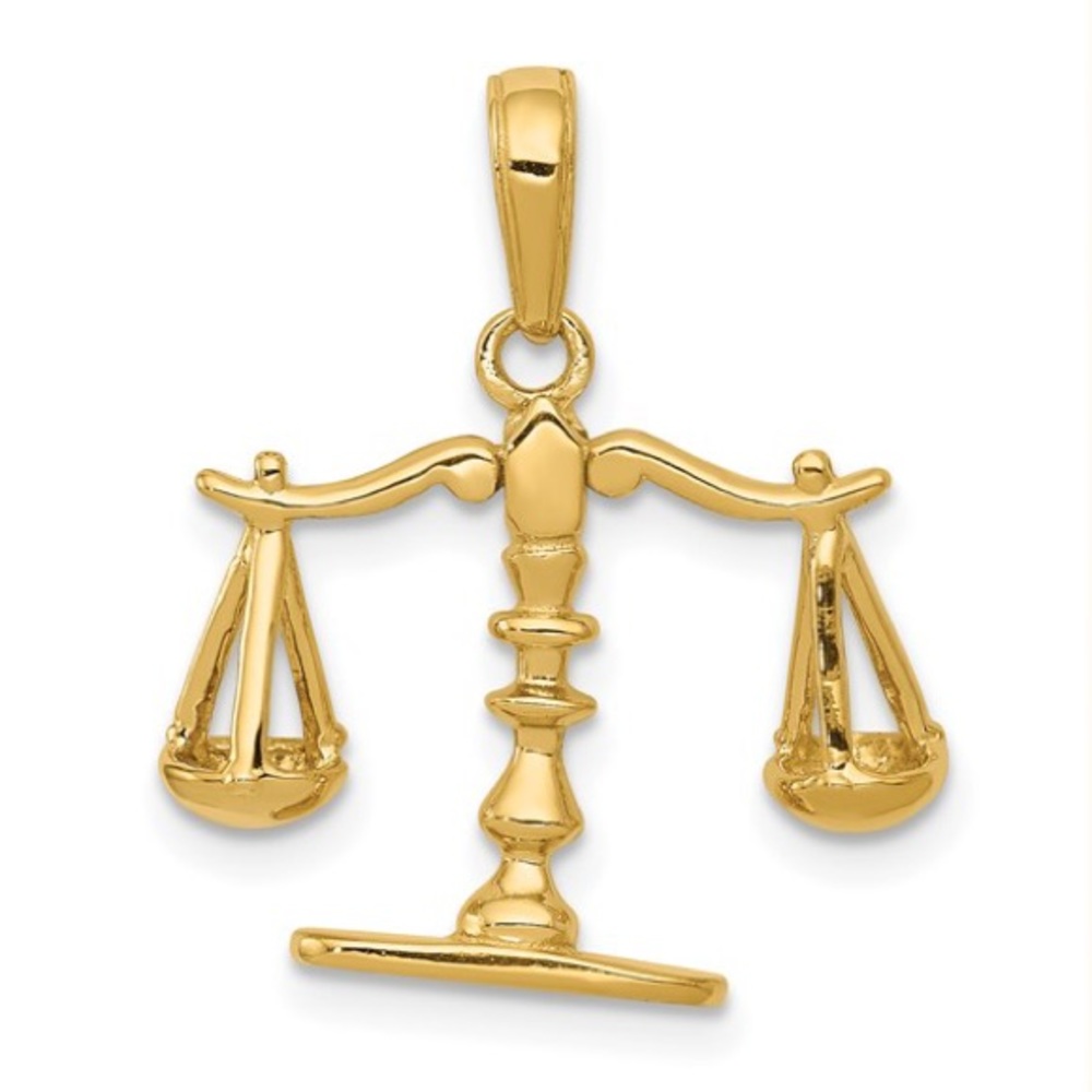 14K Yellow Gold True Scales of Justice Movable Charm